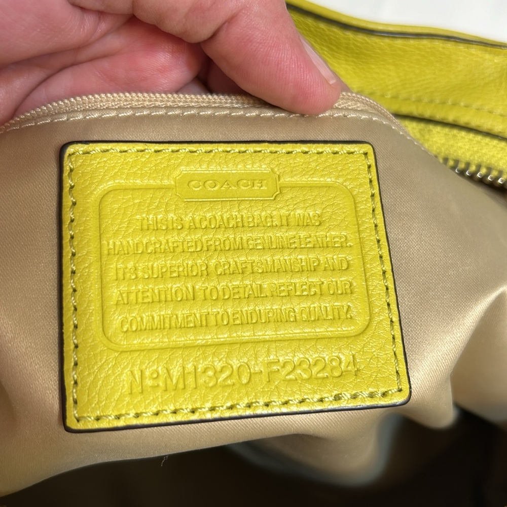 Coach Yellow Leather Shoulder Bag - Picture 9 of 10